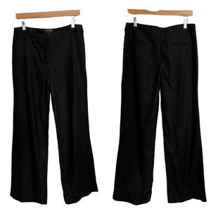 Talbots Signature Linen Pants Black Wide Leg Size 6